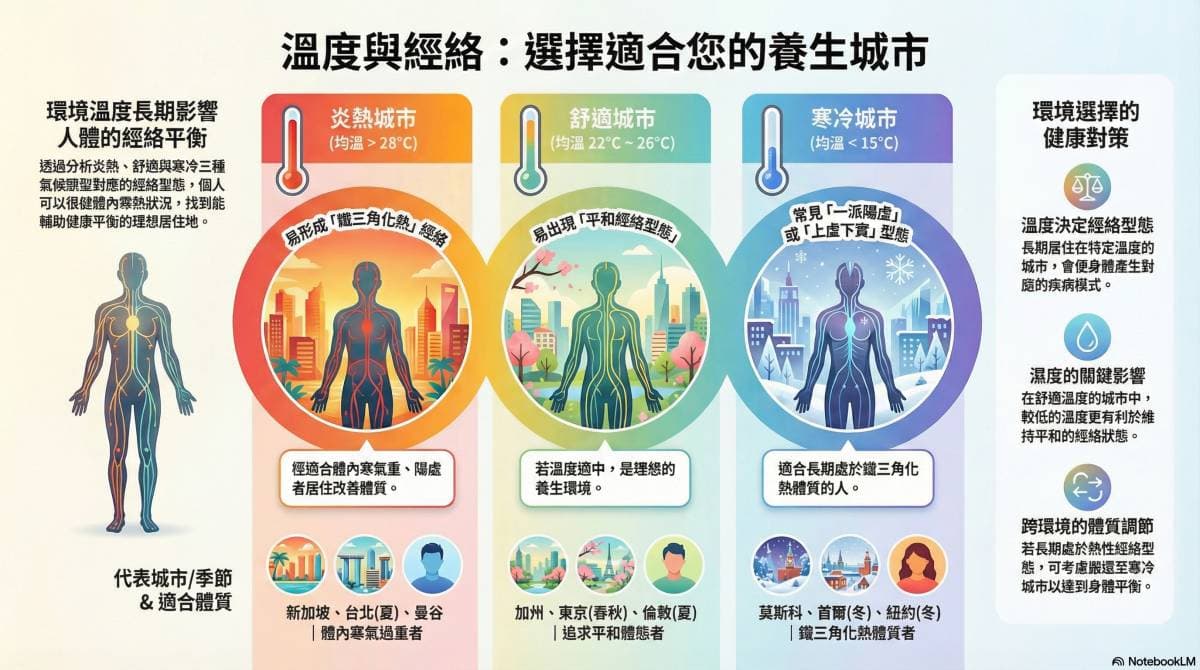 不同體質的人，適合居住在不同的城市養生