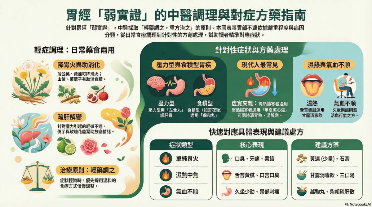 運用現代中藥時方，改善胃經弱實證體質