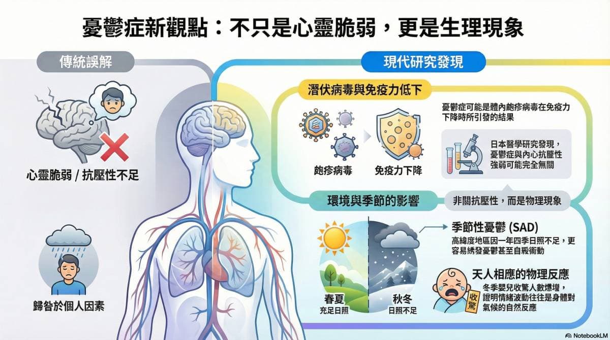 憂鬱症很可能與心靈脆弱無關