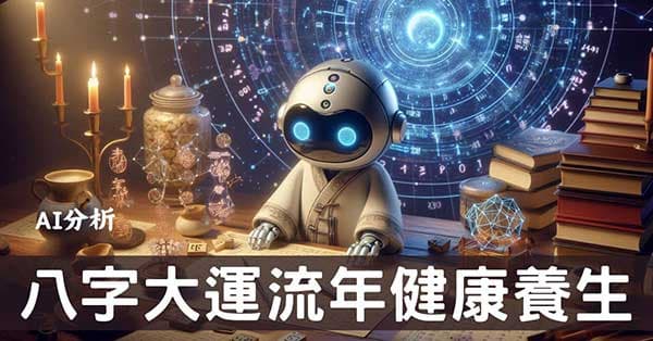 最新八字免費排盤，結合AI人工智慧養生大升級！