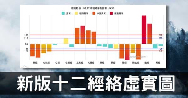 新版十二經絡虛實圖4種顏色，看出異常經絡嚴重性！