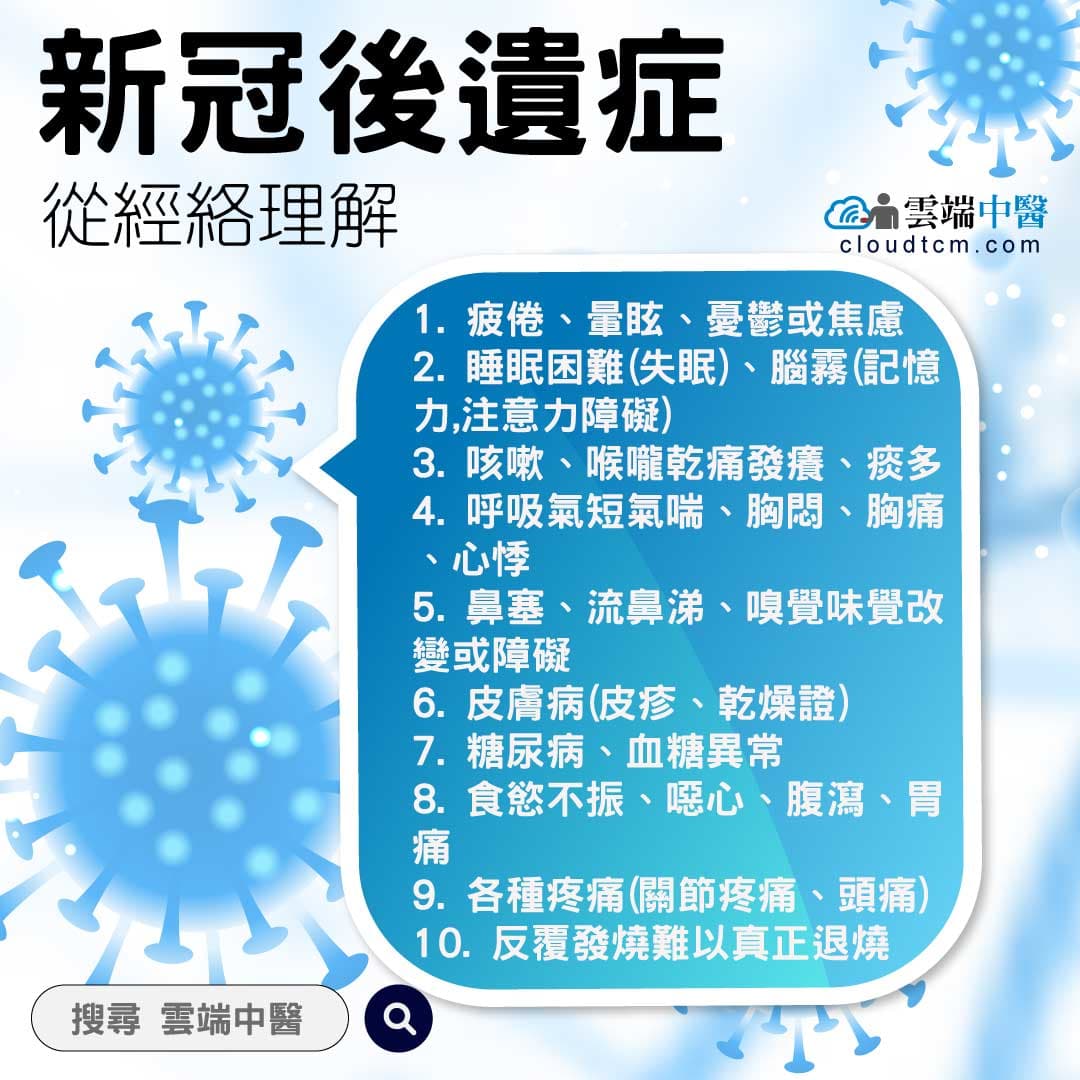 輕症無症狀嗎？從經絡理解及改善10種長新冠後遺症！