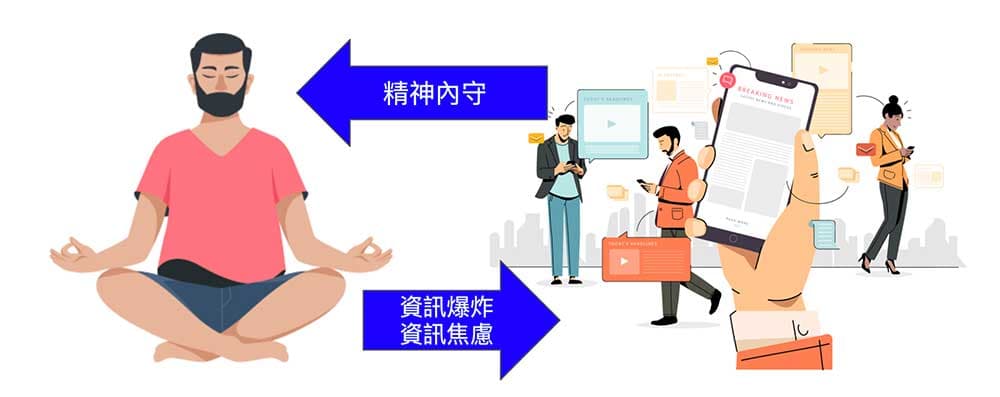 多數現代人沉浸在資訊爆炸的焦慮中，完全無法精神內守