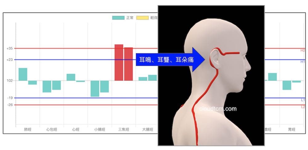 三焦經實證的時候，很容易出現耳朵相關疾病