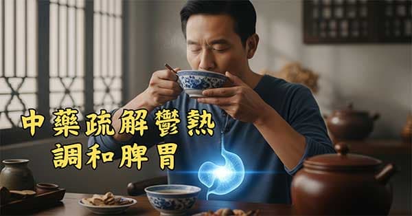 運用中藥可以紓解體內鬱熱，調和脾胃