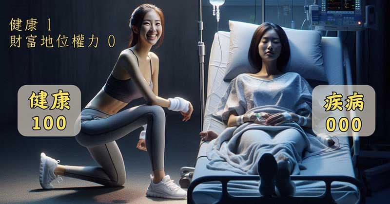 有了健康，一切都成立，沒有健康，什麼都沒有！