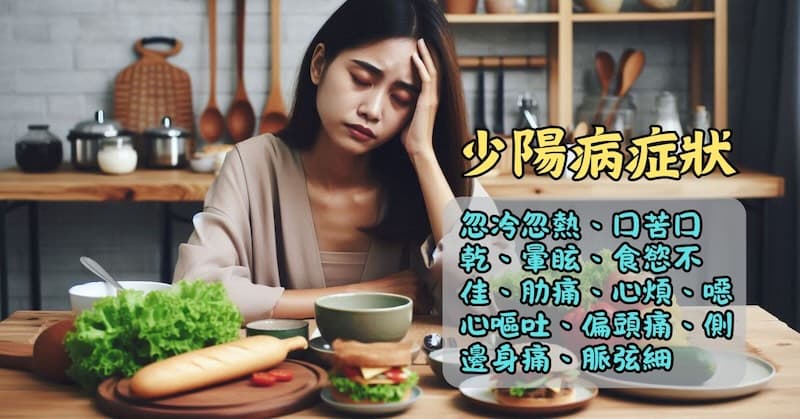 少陽病症狀主要是口苦、口渴且頭暈