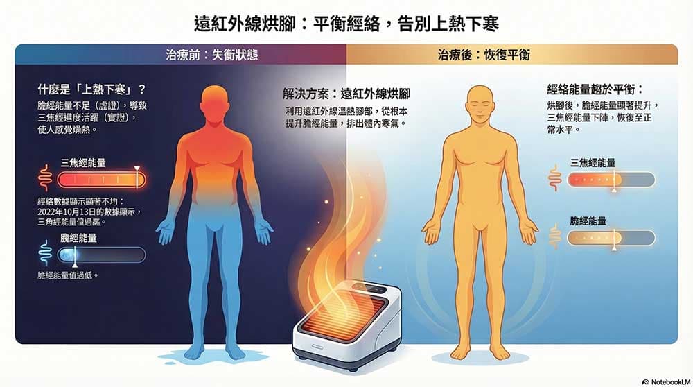 提升腳部陽虛的經絡能量，火熱反而消失