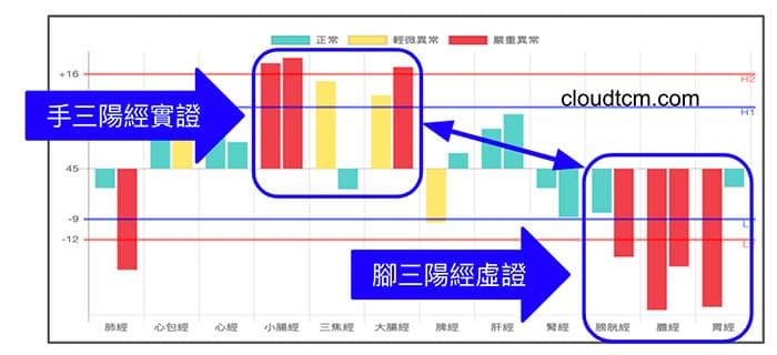 手三陽經實證，腳三陽經虛證時，也會出現全身痛