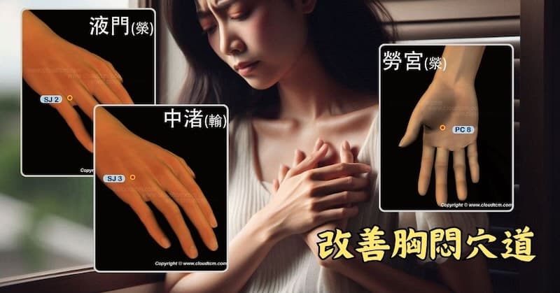 按摩手部改善胸悶穴道