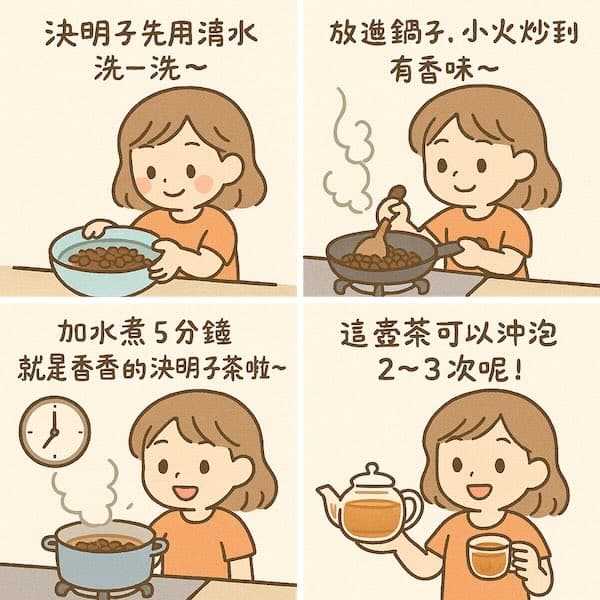 製作決明子茶的過程很容易
