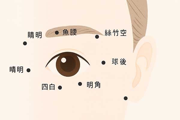 位於眼睛附近的常見穴道