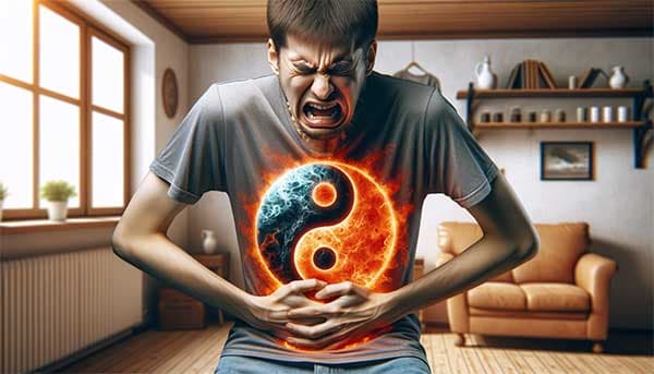 腹部寒熱錯雜時很容易胃痛、腹痛或情緒障礙
