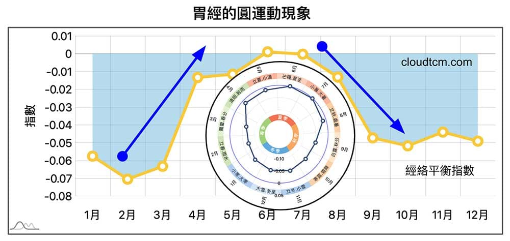 胃經的圓運動現象