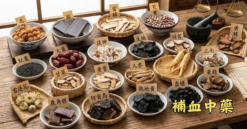 中藥及食療補血藥材非常豐富