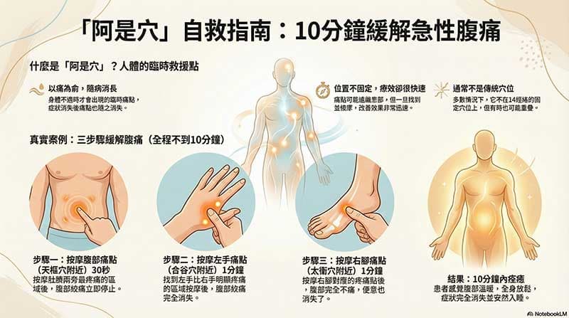 成功改善腹痛的阿是穴案例