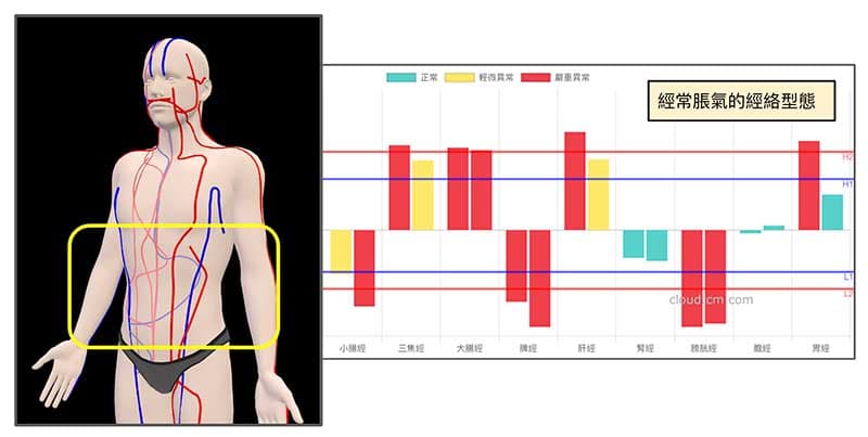 經常出現脹氣的經絡型態