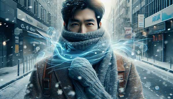 冬季要保暖，注意肌膚不要受到風寒入侵