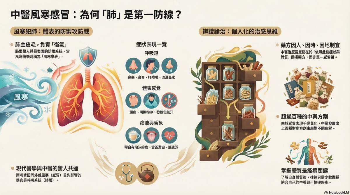 外感風寒與肺臟密切相關
