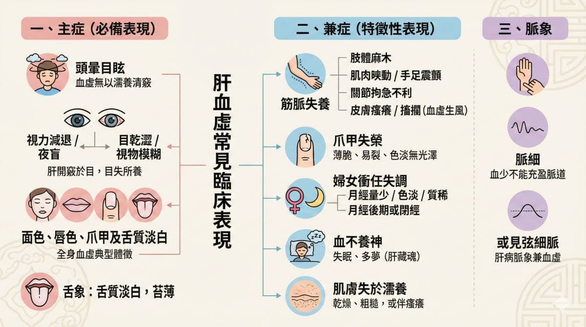 肝血虛常出現的症狀