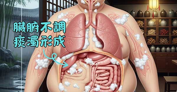 體內臟腑不協調時，容易形成痰濁