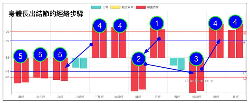 身體長出結節的經絡步驟推論