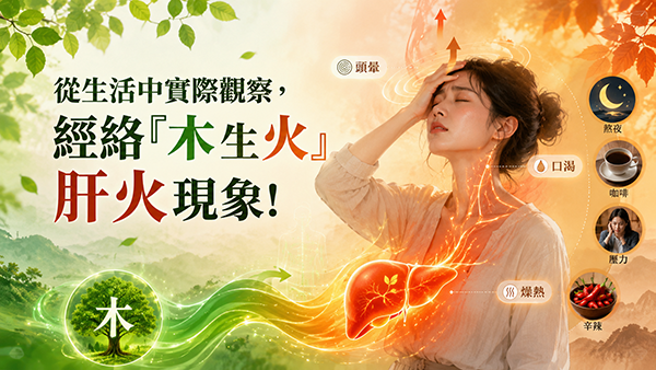 從生活中學中醫,看見經絡「木生火」的肝病現象