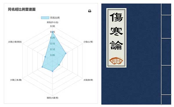 六經能量圖/雷達圖/同名經比例雷達圖將抽象的概念數據化,有機會破解傷寒論之謎!