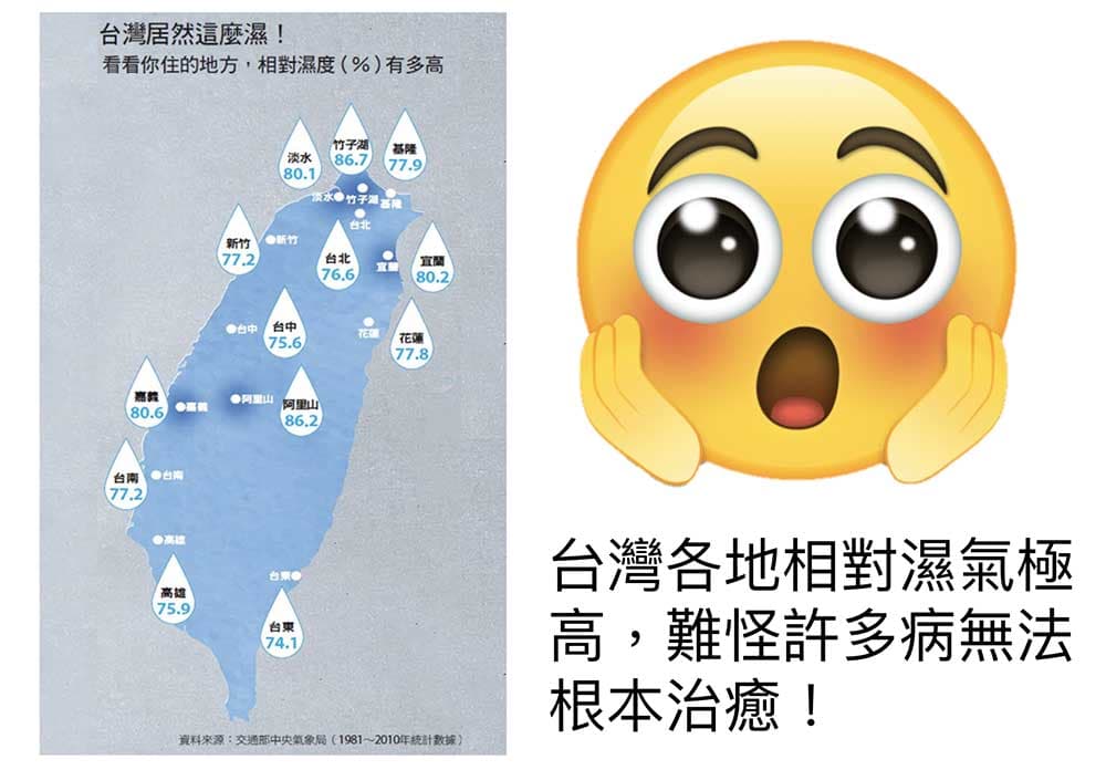 台灣的高濕氣塑造出許多頑固疾病