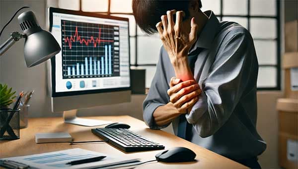 現代人常用電腦,經常會出現手肘手腕疼痛