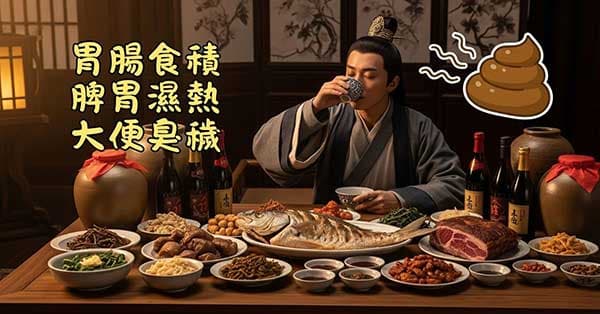 胃腸食積脾胃濕熱時,大便通常很臭
