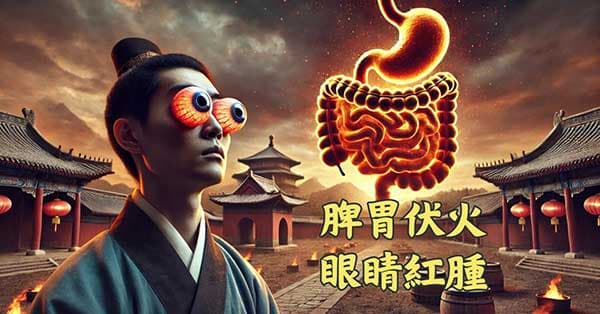 古人認為脾胃伏火時,會出現眼睛紅腫