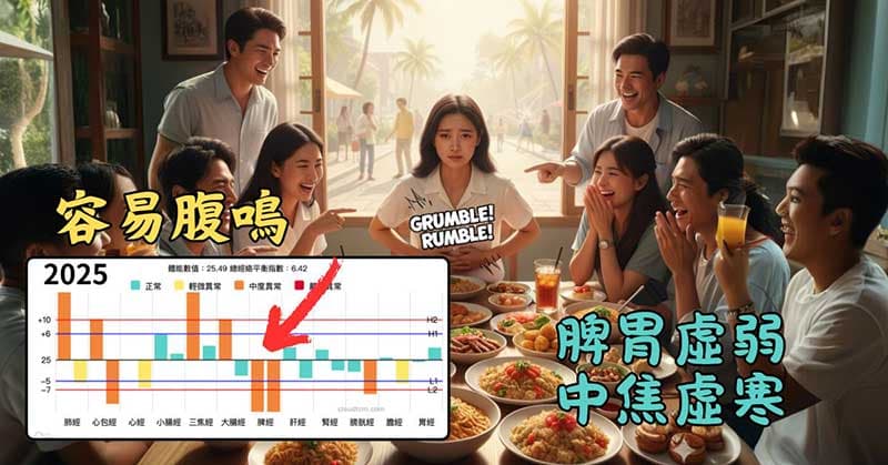 脾胃虛弱的人,有機會出現腸鳴現象
