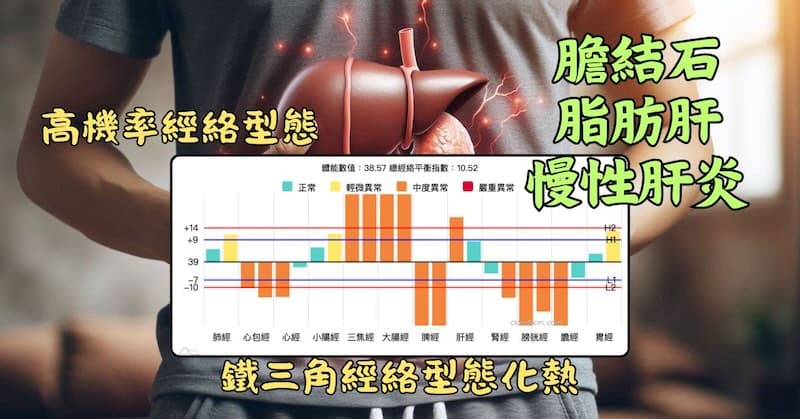最高機率出現膽結石的經絡型態:鐵三角化火熱