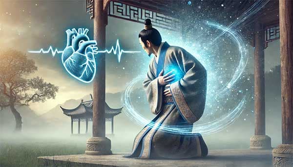 上焦陽氣虛弱,陰寒上逆導致胸部經絡氣血不通暢