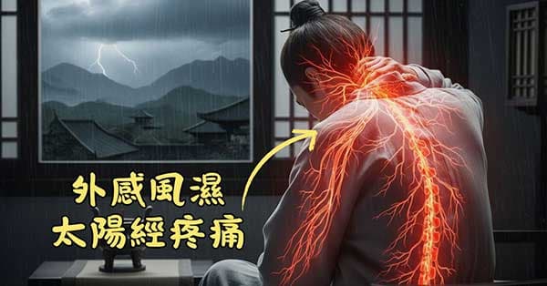 外感風濕,侵犯人體太陽經絡而疼痛