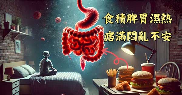 一個人體內食積濕熱,會造成痞滿悶亂不安