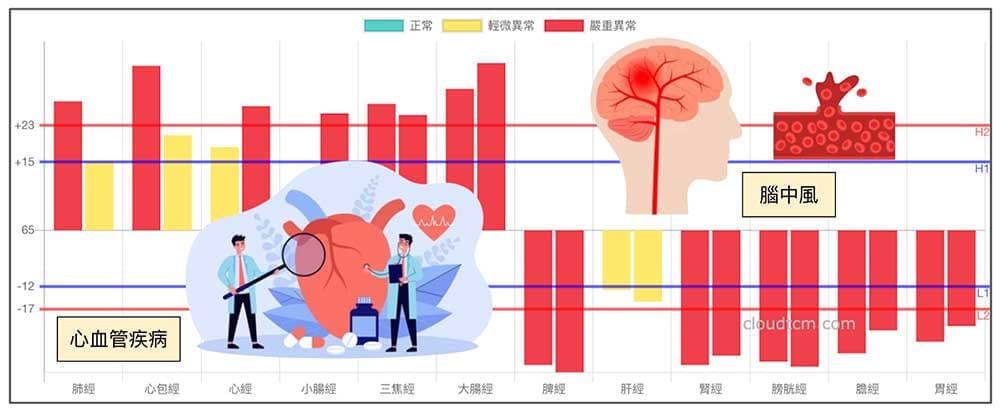 上實下虛經絡型態,容易出現心血管相關疾病