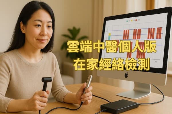 運用雲端中醫個人版,可以在家進行經絡檢測