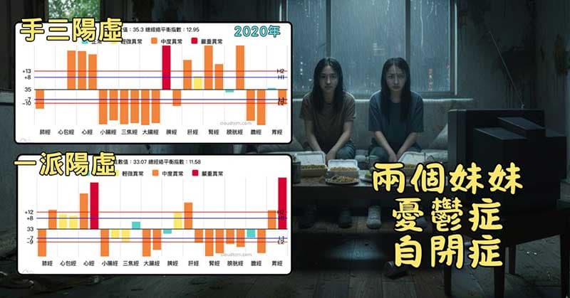 兩個妹妹最常見的經絡型態,憂鬱症與自閉症