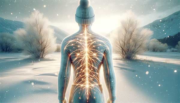 人體背後的經絡能量在低溫時提升