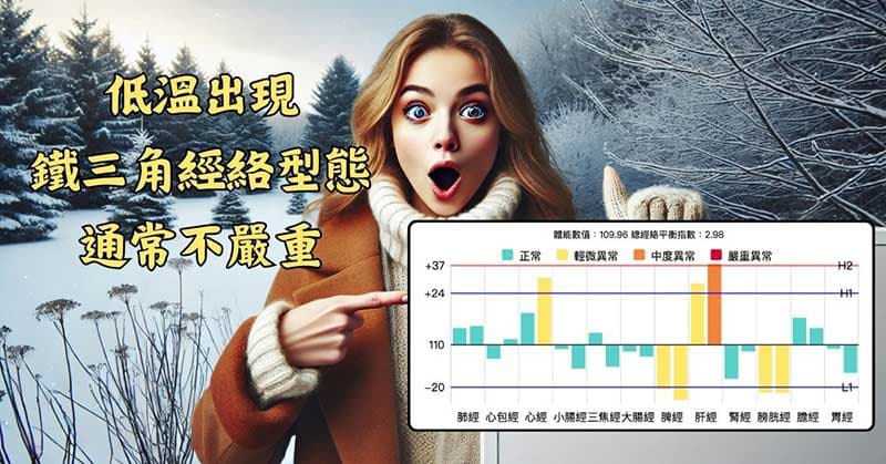 冬季出現的鐵三角經絡型態,通常不嚴重