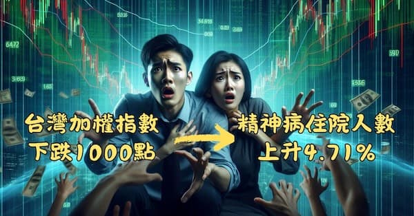 台灣加權指數漲跌,會影響精神病住院人數