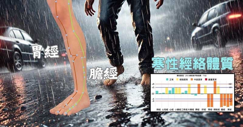 體內寒濕的人,小腿的膽經胃經都會感覺到寒冷