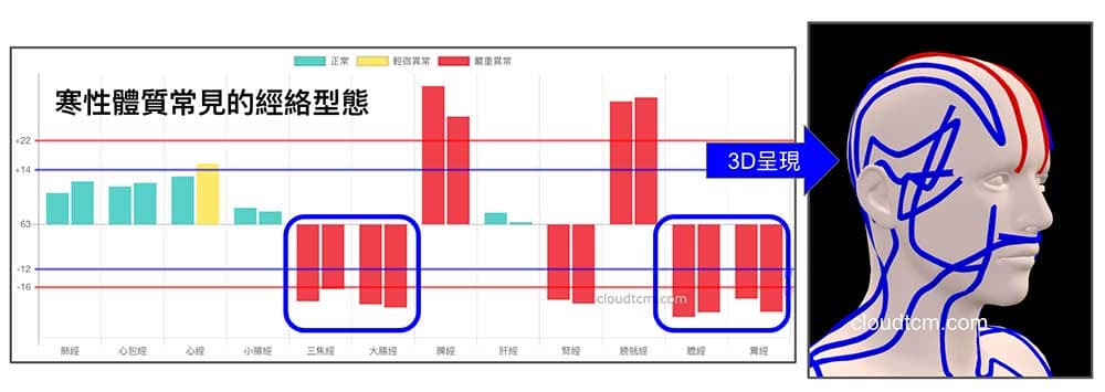 寒性陽虛經絡體質,面部經絡全部是陰寒的