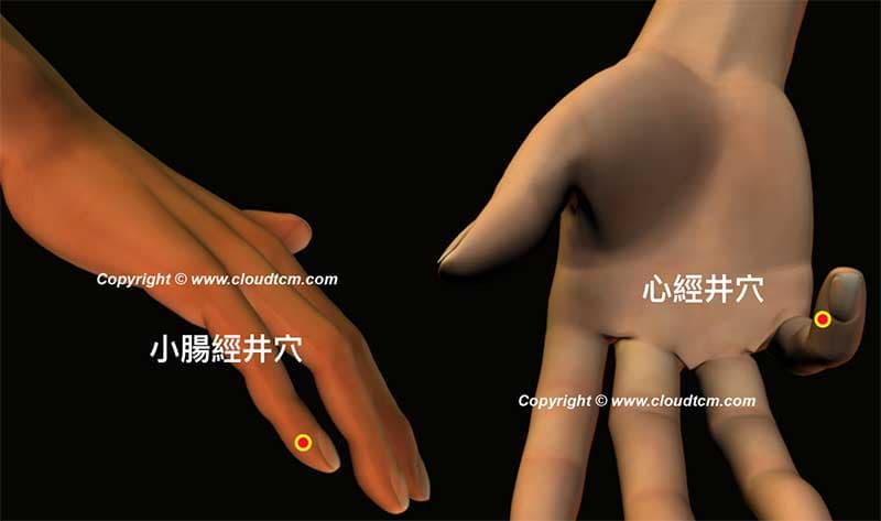 心經與小腸經的井穴都在小指
