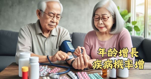 隨著年齡增長,各種疾病出現機率大增