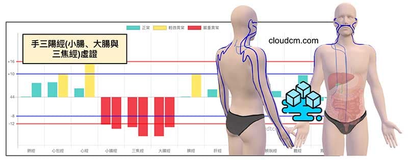 手三陽經虛證的3D經絡現象