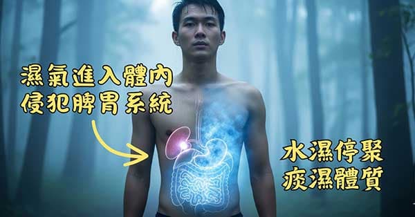 外濕入侵體內之後,逐漸形成痰濕體質