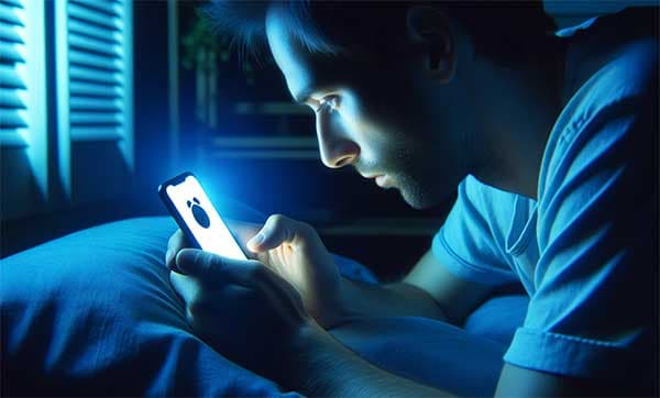 現代人睡前很習慣看手機